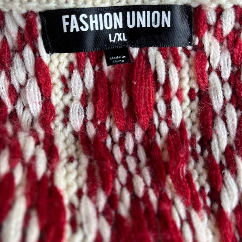 Fashion Union boho sweater kimono with fringe cardigan size L/XL - Picture 3 of 3
